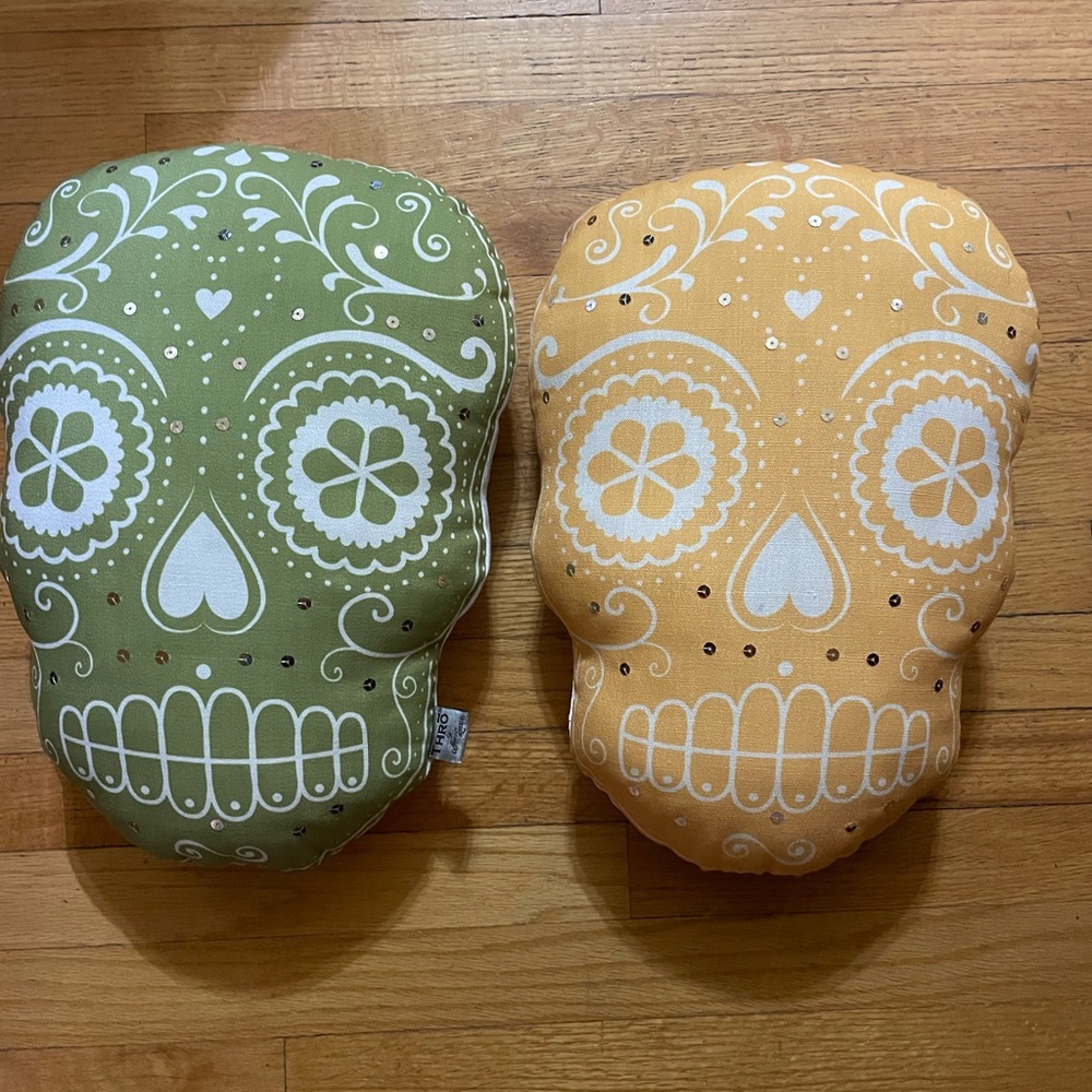 Skull throw pillows BRIGHT COLORS